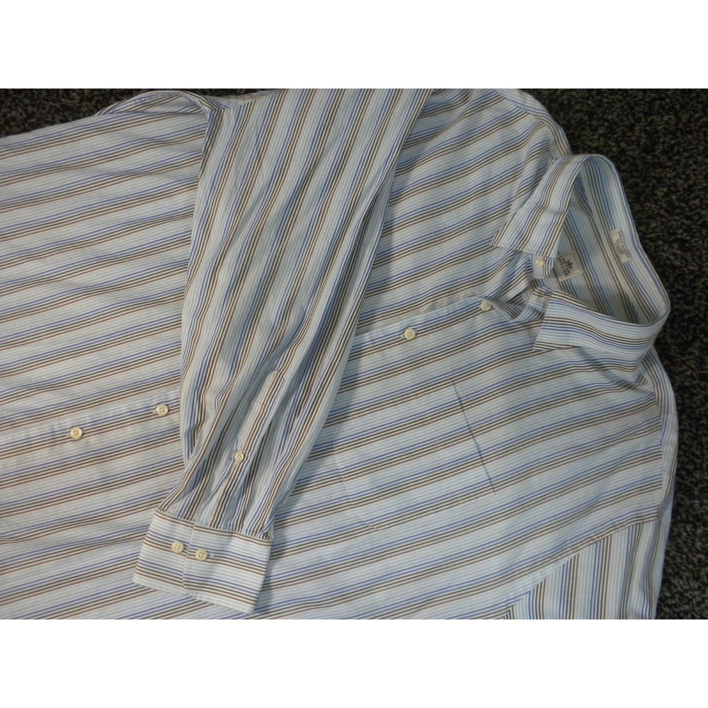 Peter Millar Shirt Mens XXL Blue Striped Button Up Long Sleeve‎ Oxford Cotton